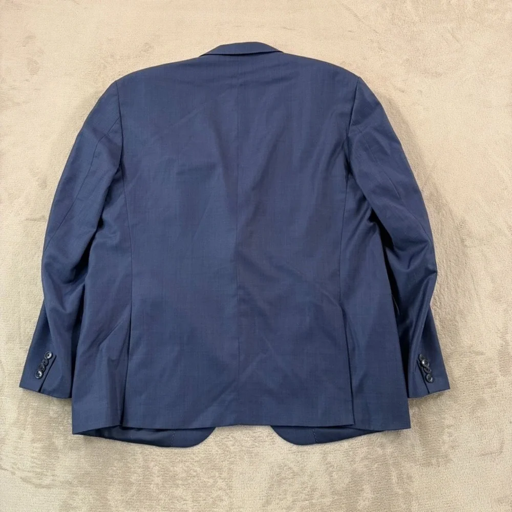 Peter Millar Two Button Sport Coat Blazer Mens 46R Blue 100% Wool Designer